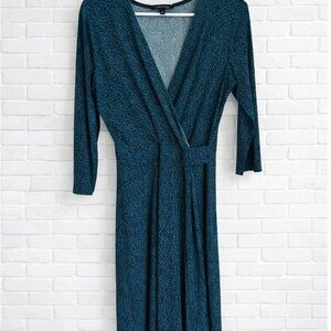 Chic Teal Wrap Midi Dress